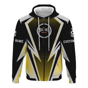 Railspirit Personalized Bessemer And Lake Erie Railroad Hoodie Lightning Graphic Style Zip Up Hoodie Gift Idea For Train Lover