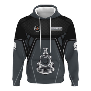 Railspirit Personalized Bessemer And Lake Erie Railroad Hoodie Steam Locomotive Engine Graphic Train Zip Up Hoodie All Over Print