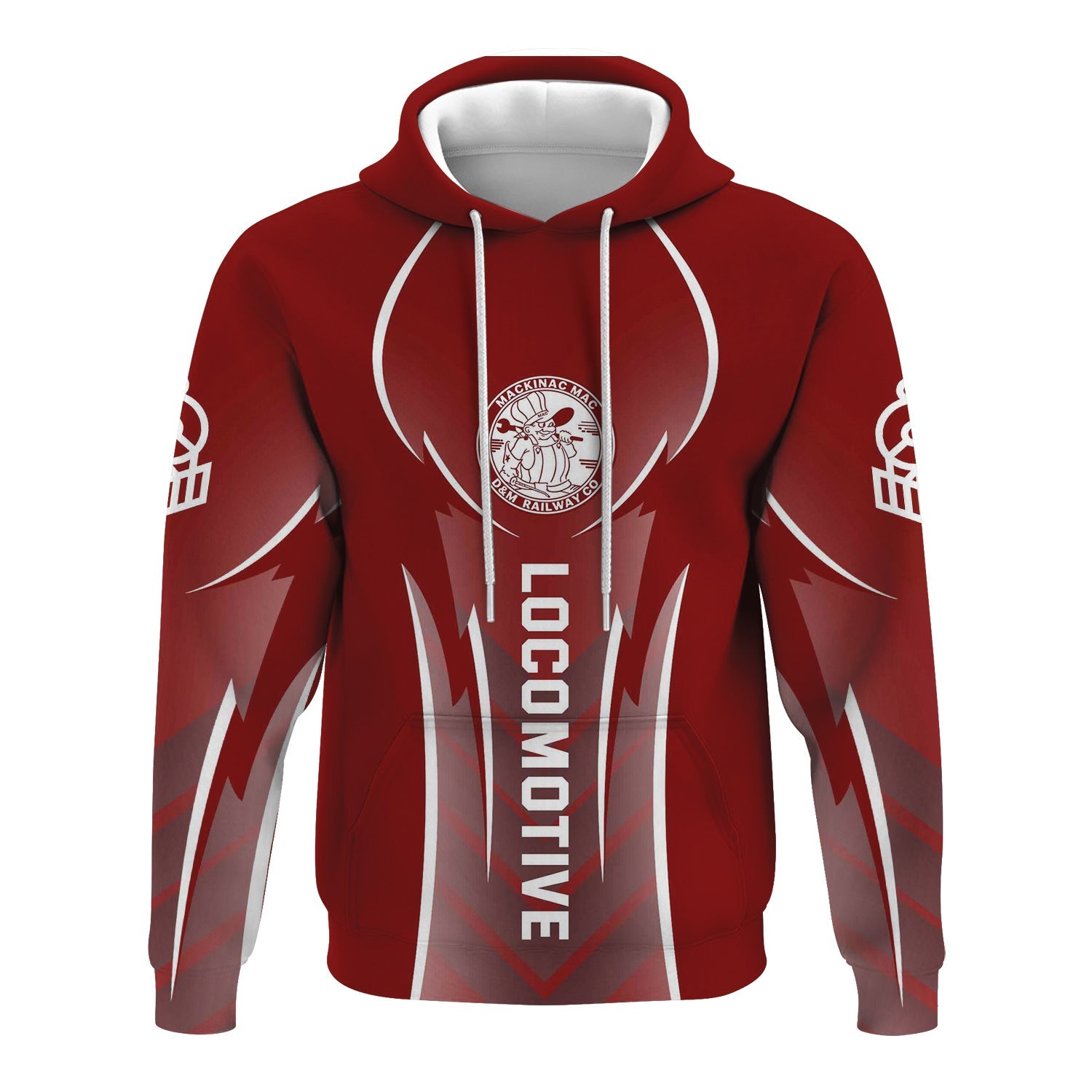 Railspirit Personalized Detroit & Mackinac Railroad Hoodie Striking Line Style Train Zip Up Hoodie For Locomotive Lovers