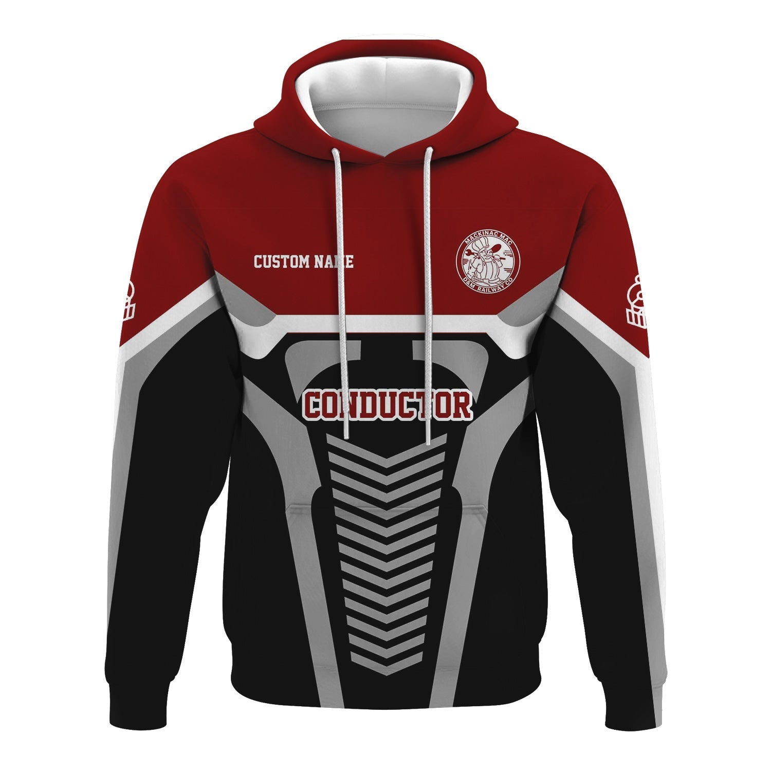 Railspirit Personalized Detroit & Mackinac Railroad Hoodie Track-Inspired with Custom Job Position Train Zip Up Hoodie