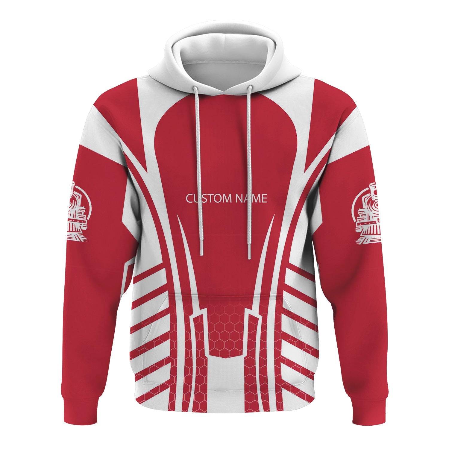 Railspirit Personalized Canadian Pacific Kansas City Hoodie Striped Railroad Style CPKC Train Zip Up Hoodie All Over Print