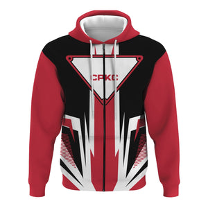 Railspirit Canadian Pacific Kansas City Hoodie Bold Graphic Style CPKC All Over Printed Zip Up Hoodie