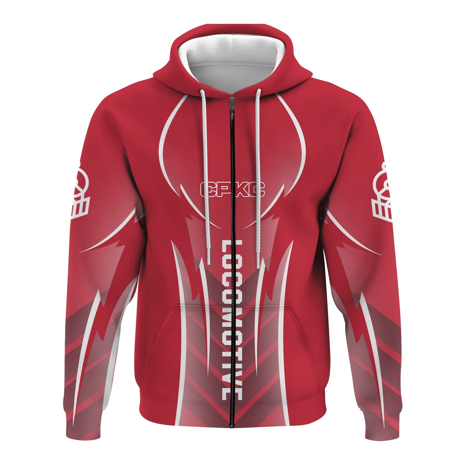 Railspirit Personalized Canadian Pacific Kansas City Hoodie Striking Line Style CPKC Train Zip Up Hoodie For Locomotive Lovers