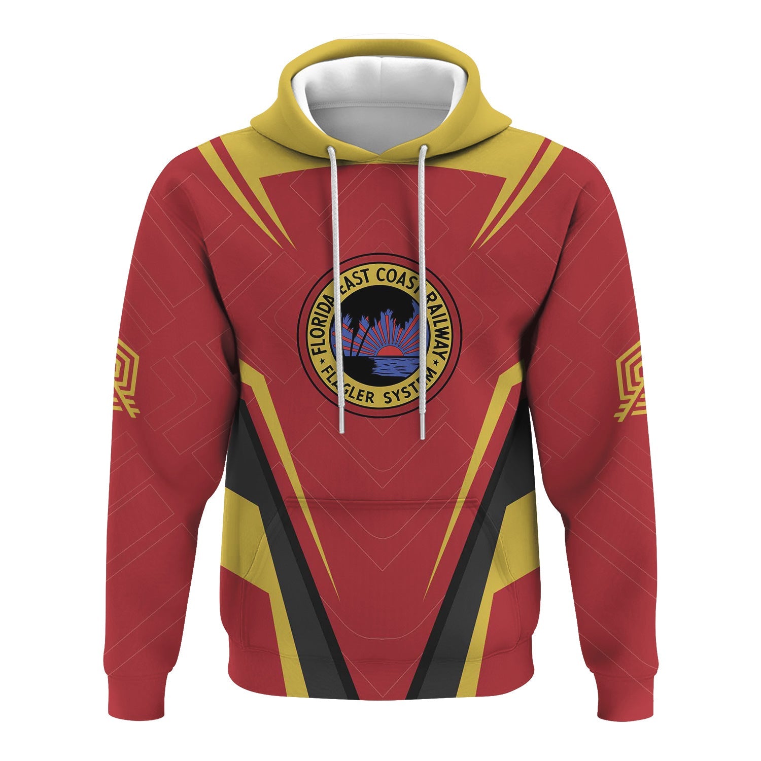 Railspirit Personalized Florida East Coast Railway Hoodie Railway Inspired Apparel Train Zip Up Hoodie For Train Lovers