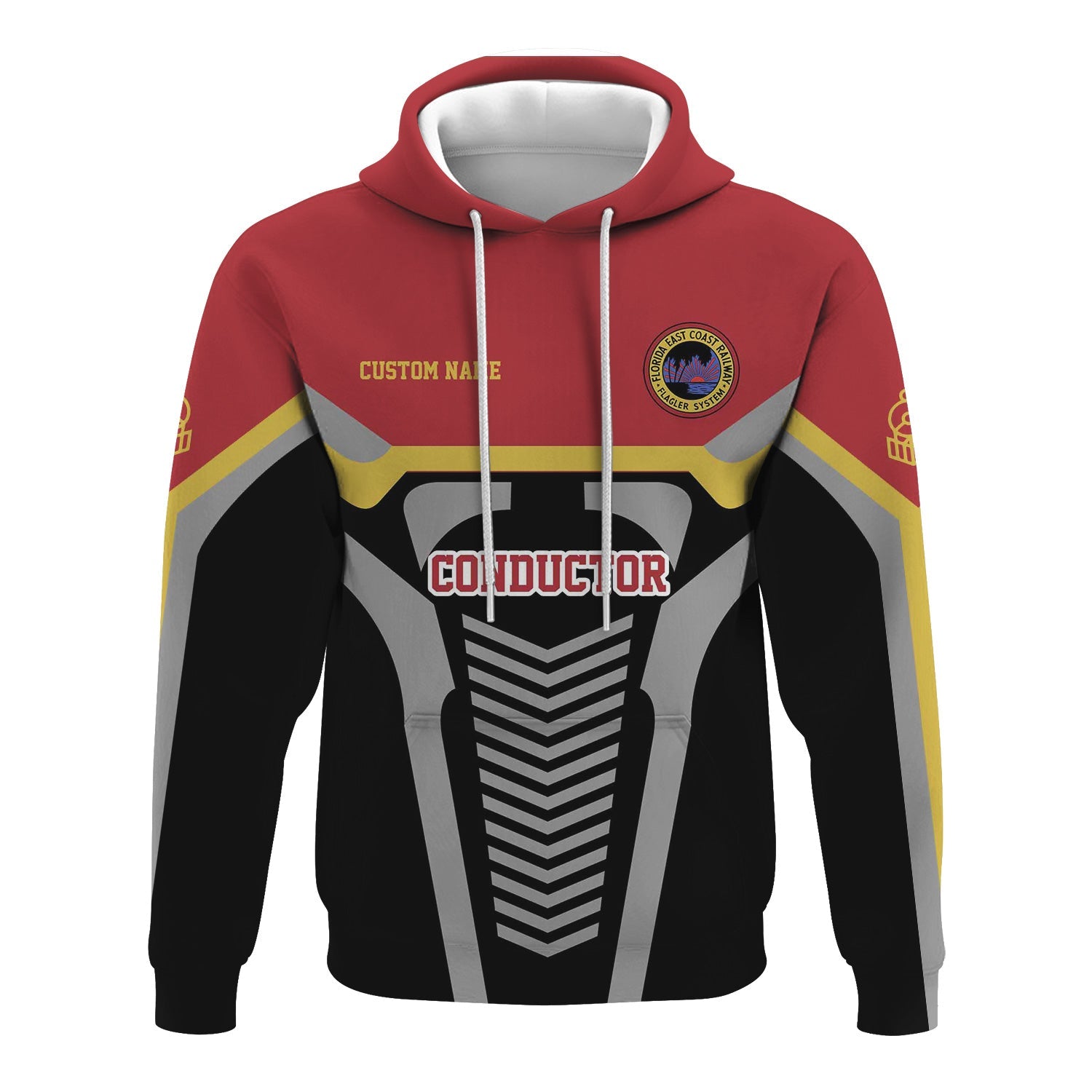 Railspirit Personalized Florida East Coast Railway Hoodie Track-Inspired with Custom Job Position Train Zip Up Hoodie