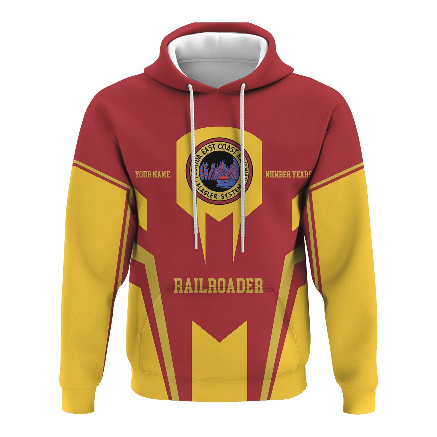 Railspirit Personalized Florida East Coast Railway Hoodie Custom Year Railroader Zip Up Hoodie Gift Idea For Train Lover
