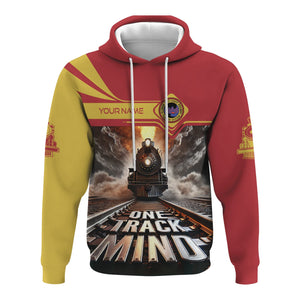 Railspirit Personalized Florida East Coast Railway Hoodie One Track Mind Train Printed ZIp Up Hoodie
