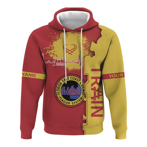 Railspirit Personalized Florida East Coast Railway Hoodie Engine Heartbeat and Track Love Style Zip Up Hoodie Gift Idea For Train Lovers
