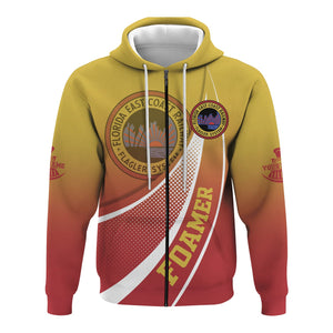 Railspirit Personalized Florida East Coast Railway Hoodie Railway-Themed Style Zip Up Hoodie Gift Idea For Trainspotter