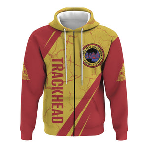 Railspirit Personalized Florida East Coast Railway Hoodie Crackle Texture Style Train Zip Up Hoodie For Trackhead