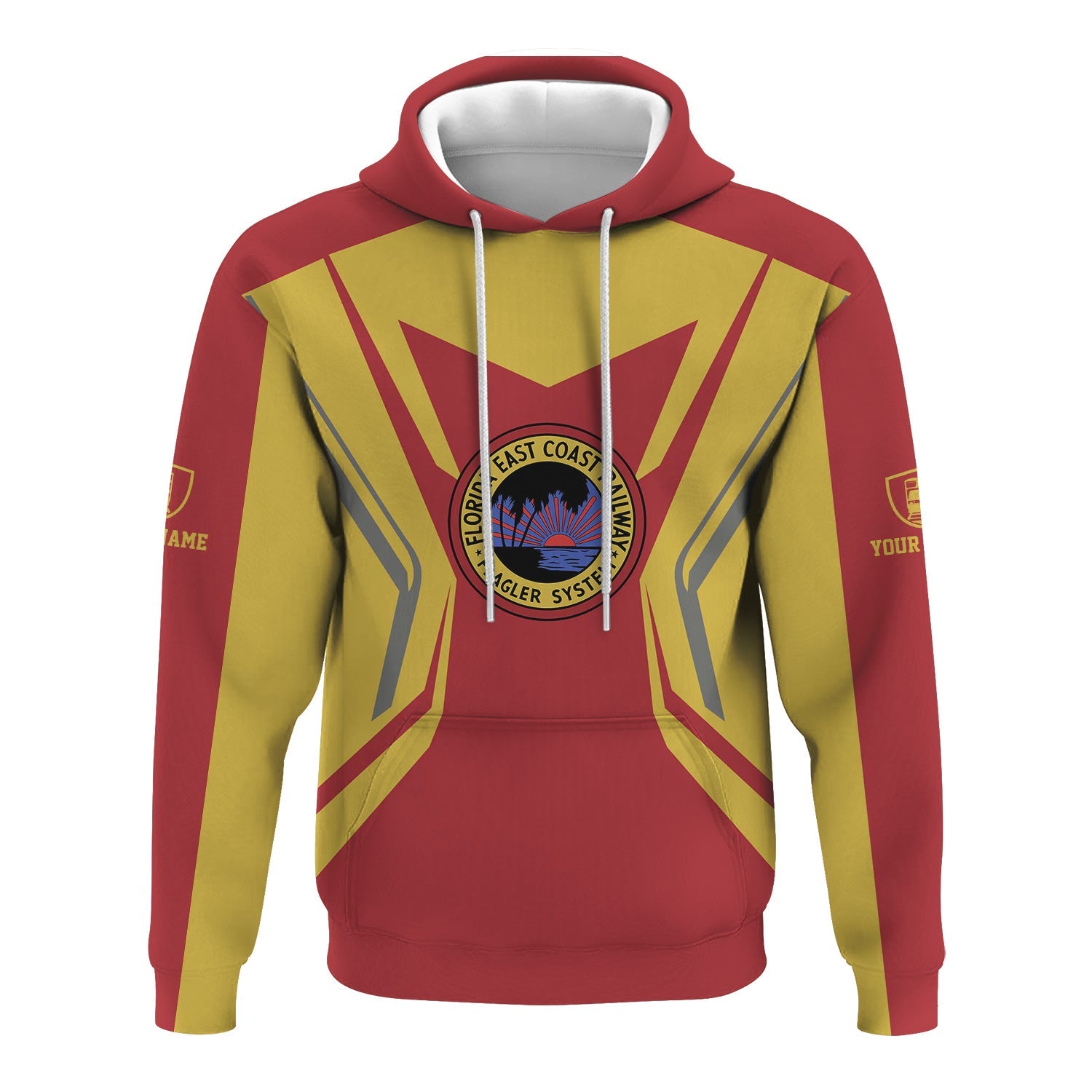 Railspirit Personalized Florida East Coast Railway Hoodie Unique Style with Custom Job Train Zip Up Hoodie
