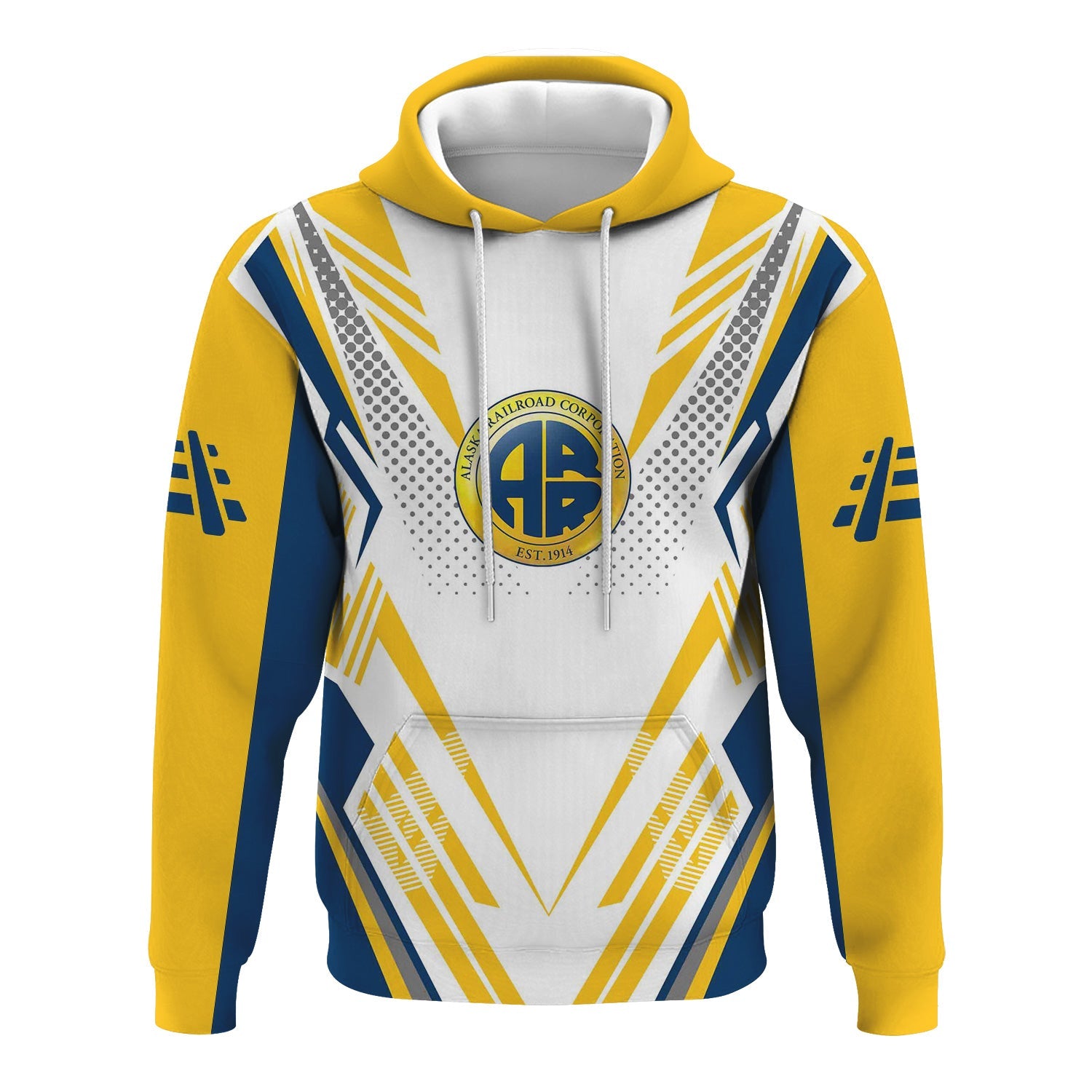 Railspirit Personalized Alaska Railroad Hoodie Railroad Tribute Design Train Zip Up Hoodie for Train Lovers