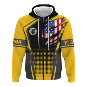 Railspirit Personalized Alaska Railroad Hoodie American Eagle Vintage Train Zip Up Hoodie