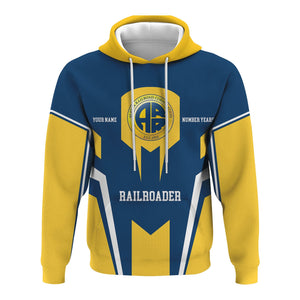 Railspirit Personalized Alaska Railroad Hoodie Custom Year Railroader Zip Up Hoodie Gift Idea For Train Lover