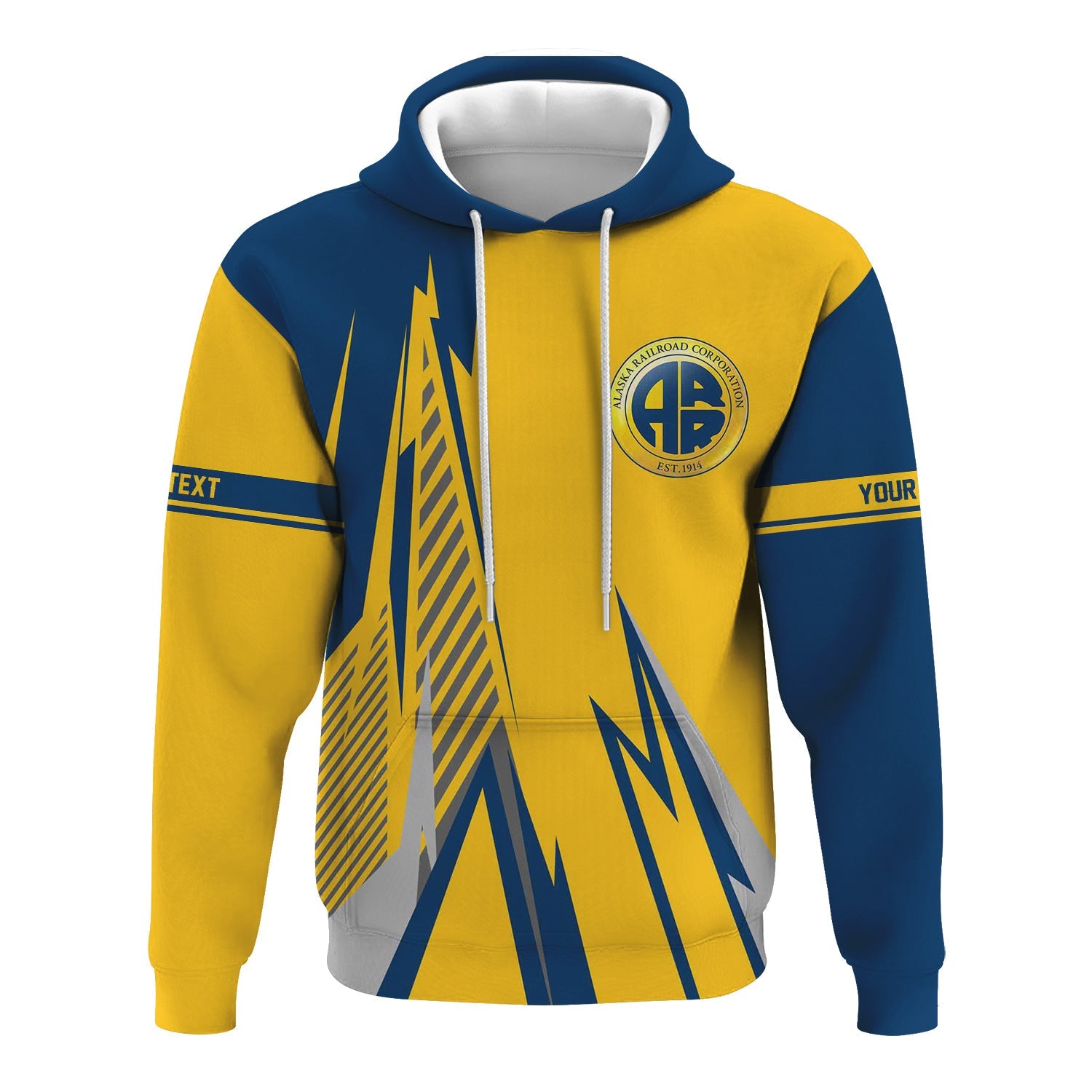 Railspirit Personalized Alaska Railroad Hoodie Lightning-Inspired Railway Style Zip Up Hoodie For Train Lovers