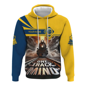 Railspirit Personalized Alaska Railroad Hoodie One Track Mind Train Printed ZIp Up Hoodie