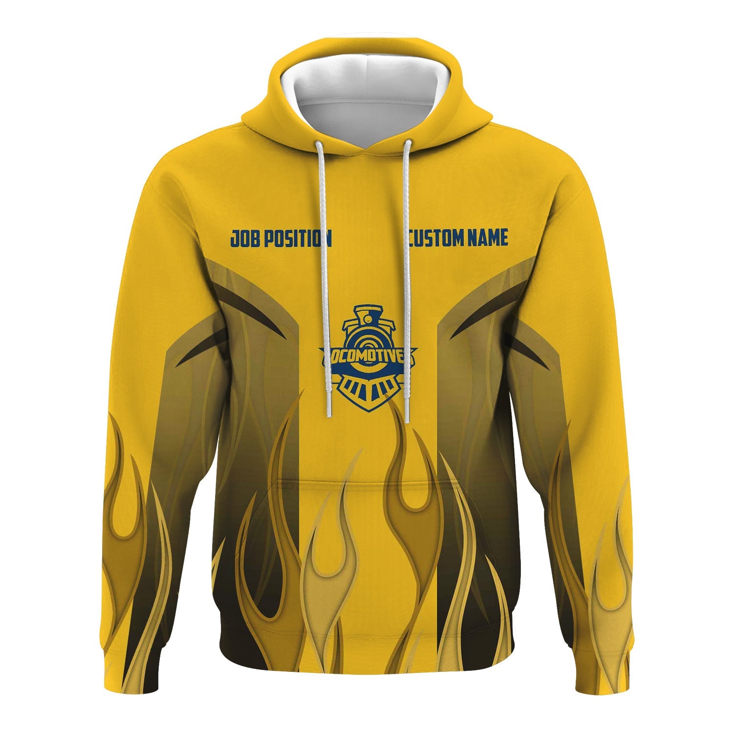 Railspirit Custom Name and Job Title Alaska Railroad Hoodie Flame Graphic Train Zip Up Hoodie