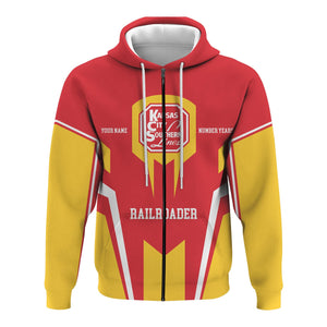Railspirit Personalized Kansas City Southern Hoodie Custom Year Railroader Zip Up Hoodie Gift Idea For Train Lover