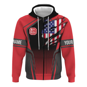 Railspirit Personalized Kansas City Southern Hoodie American Eagle Vintage Train Zip Up Hoodie