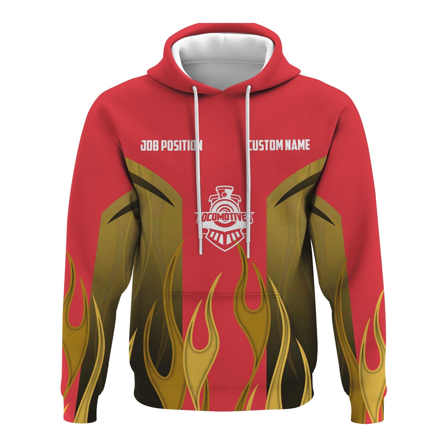 Railspirit Custom Name and Job Title Kansas City Southern Hoodie Flame Graphic Train Zip Up Hoodie