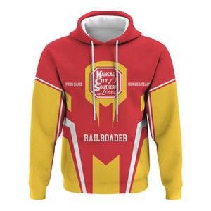 Railspirit Personalized Kansas City Southern Hoodie Custom Year Railroader Zip Up Hoodie Gift Idea For Train Lover