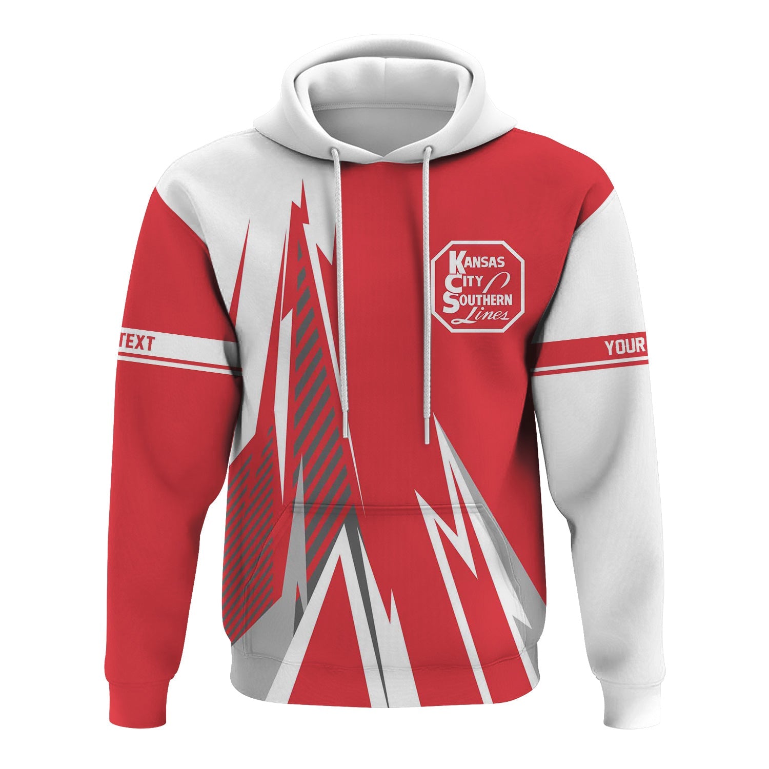 Railspirit Personalized Kansas City Southern Hoodie Lightning-Inspired Railway Style Zip Up Hoodie For Train Lovers