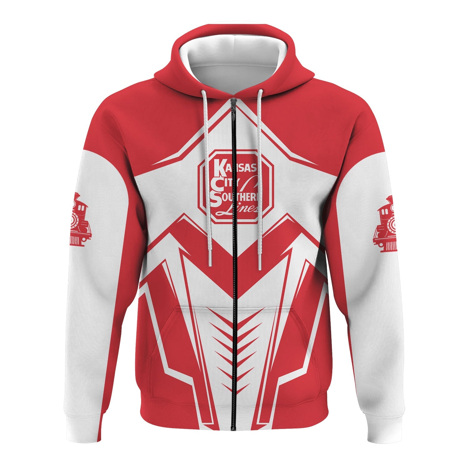 Railspirit Personalized Kansas City Southern Hoodie Railway Trainspotter Style Zip Up Hoodie Gift Idea For Foamers