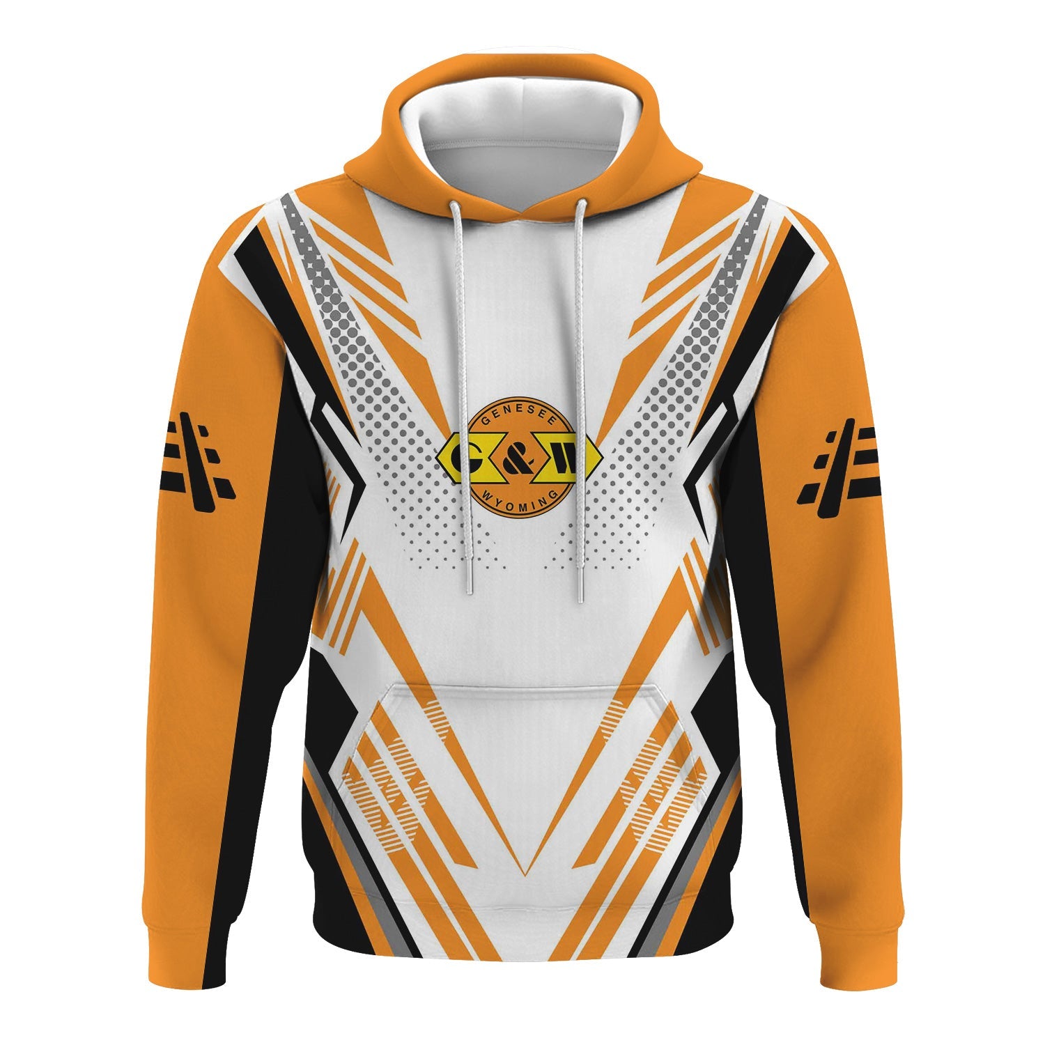 Railspirit Personalized Genesee & Wyoming Inc. Railroad Hoodie Railroad Tribute Design Train Zip Up Hoodie for Train Lovers