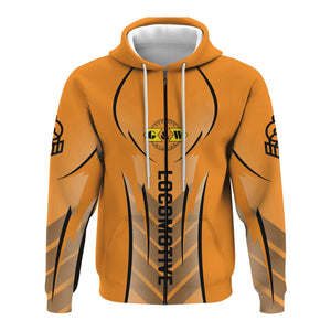 Railspirit Personalized Genesee & Wyoming Inc. Railroad Hoodie Striking Line Style Train Zip Up Hoodie For Locomotive Lovers