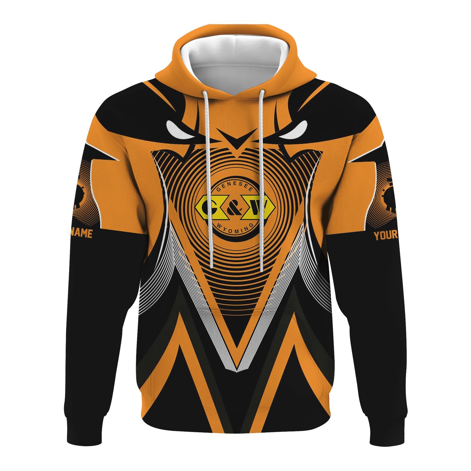 Railspirit Personalized Genesee & Wyoming Inc. Railroad Hoodie Vibrant Graphic Pattern Zip Up Hoodie For Train Enthusiasts