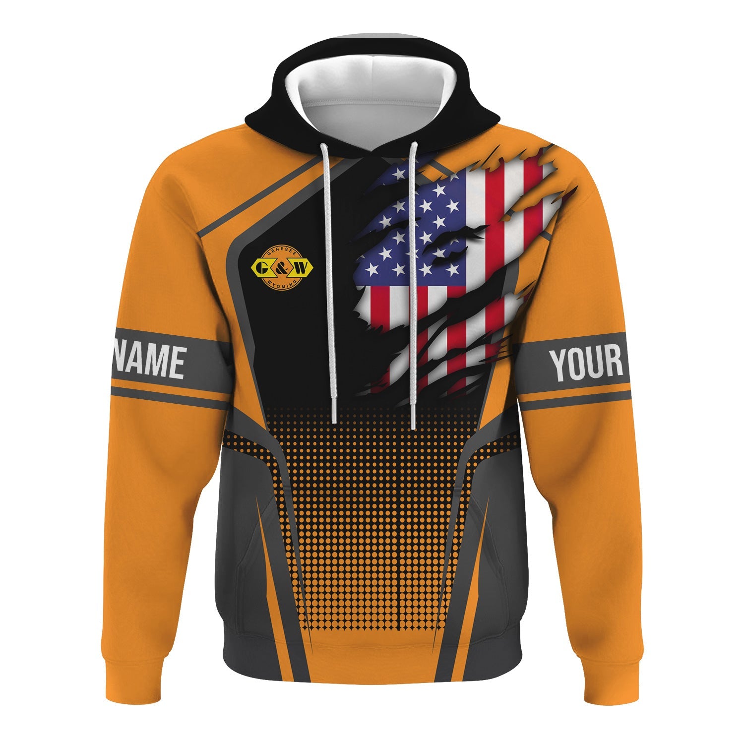 Railspirit Personalized Genesee & Wyoming Inc. Railroad Hoodie American Eagle Vintage Train Zip Up Hoodie