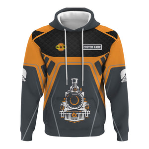 Railspirit Personalized Genesee & Wyoming Inc. Railroad Hoodie Steam Locomotive Engine Graphic Train Zip Up Hoodie All Over Print