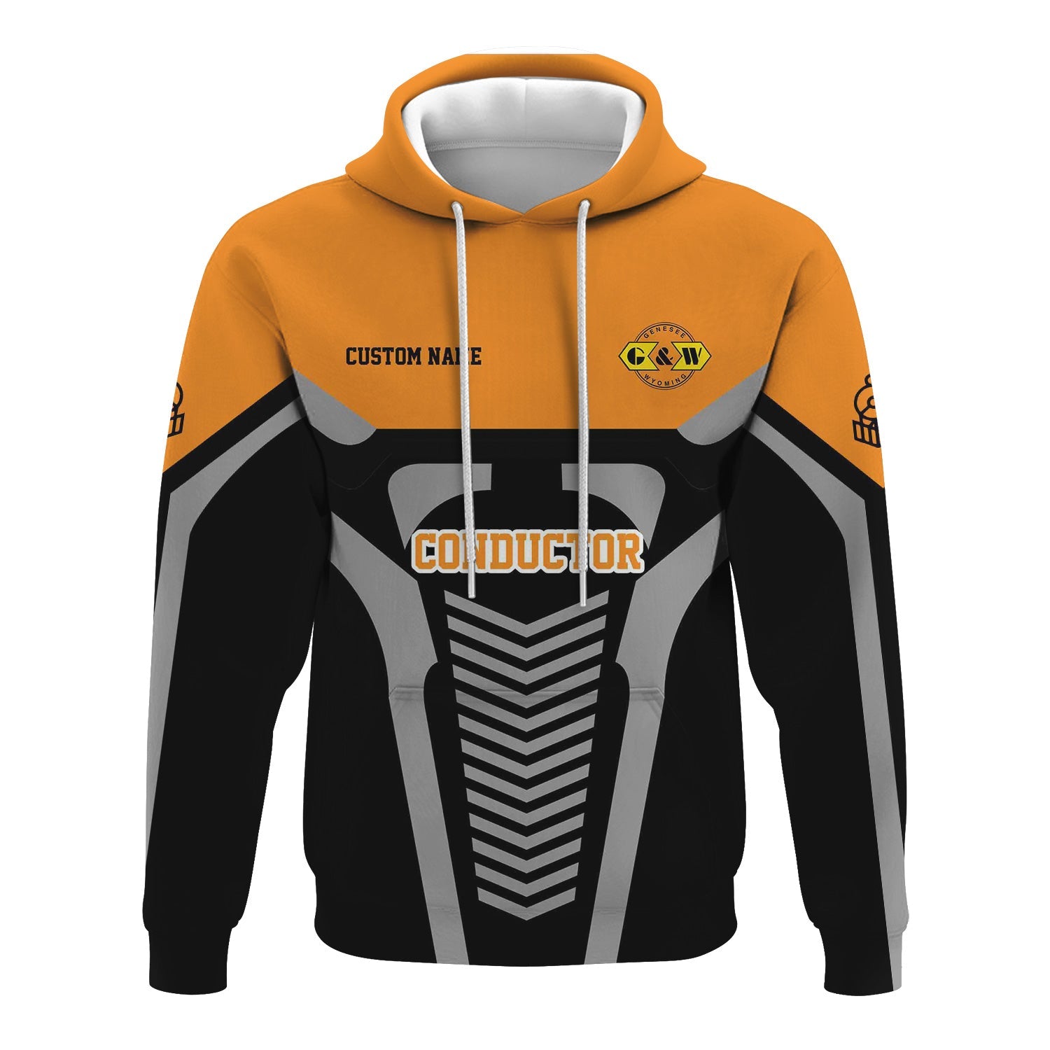 Railspirit Personalized Genesee & Wyoming Inc. Railroad Hoodie Track-Inspired with Custom Job Position Train Zip Up Hoodie