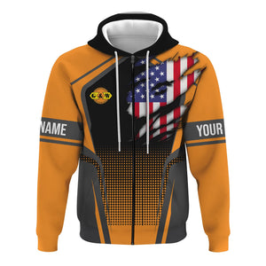 Railspirit Personalized Genesee & Wyoming Inc. Railroad Hoodie American Eagle Vintage Train Zip Up Hoodie