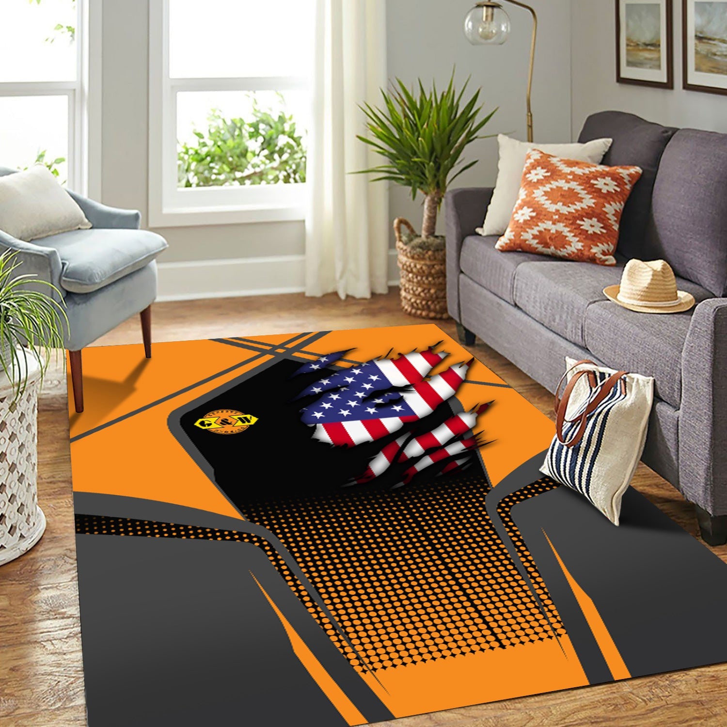 Railspirit Personalized Genesee & Wyoming Inc. Railroad Area Rug American Eagle Vintage Train Rug