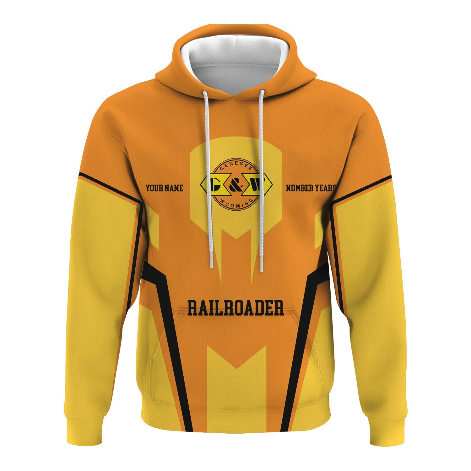 Railspirit Personalized Genesee & Wyoming Inc. Railroad Hoodie Custom Year Railroader Zip Up Hoodie Gift Idea For Train Lover