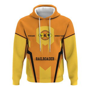 Railspirit Personalized Genesee & Wyoming Inc. Railroad Hoodie Custom Year Railroader Zip Up Hoodie Gift Idea For Train Lover