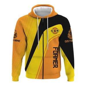 Railspirit Personalized Genesee & Wyoming Inc. Railroad Hoodie Vibrant Striking Style Zip Up Hoodie For Rail Enthusiasts