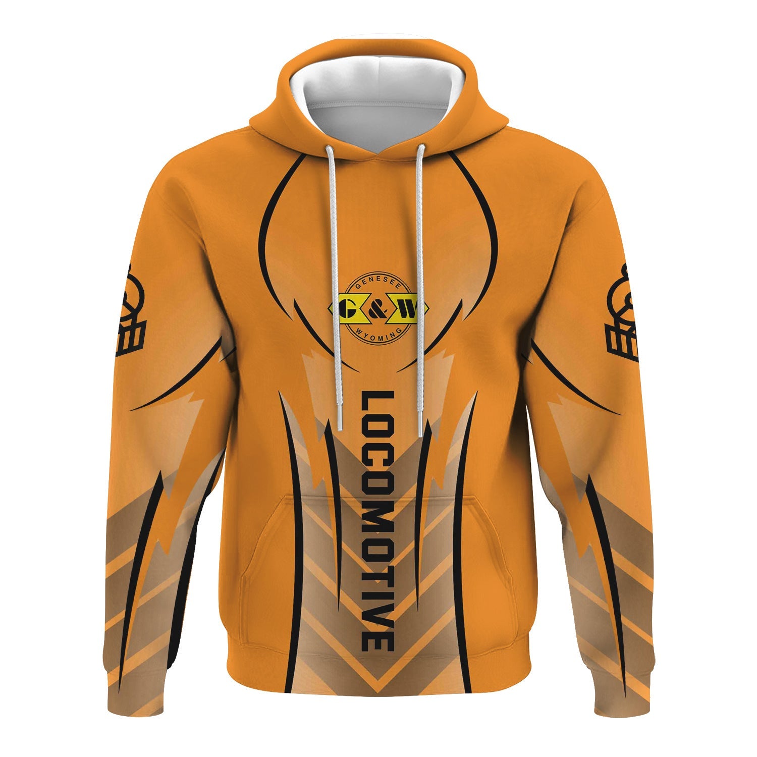 Railspirit Personalized Genesee & Wyoming Inc. Railroad Hoodie Striking Line Style Train Zip Up Hoodie For Locomotive Lovers