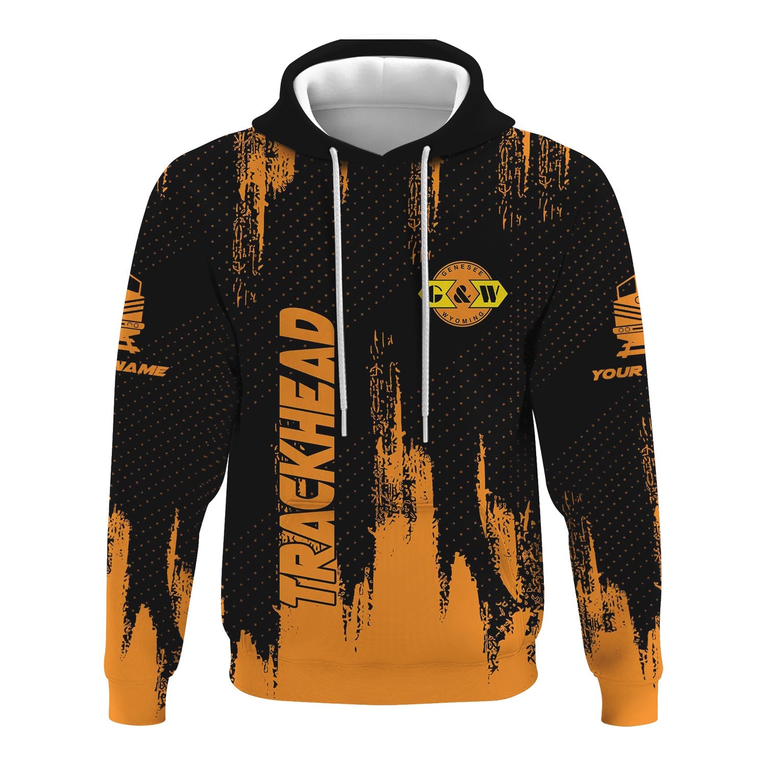 Railspirit Personalized Genesee & Wyoming Inc. Railroad Hoodie Paint Impact Design Train Zip Up Hoodie for Trackhead