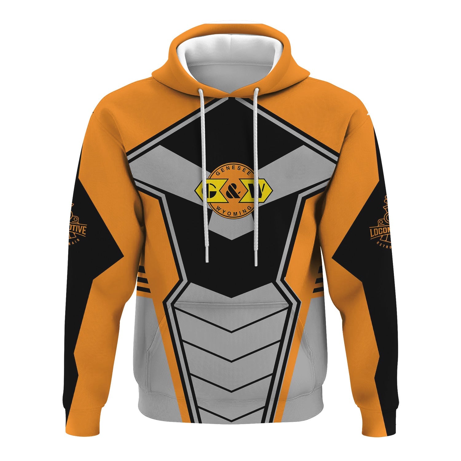 Railspirit Personalized Genesee & Wyoming Inc. Railroad Hoodie Engine-Inspired Style Train Zip Up Hoodie for Railroad Fanatic