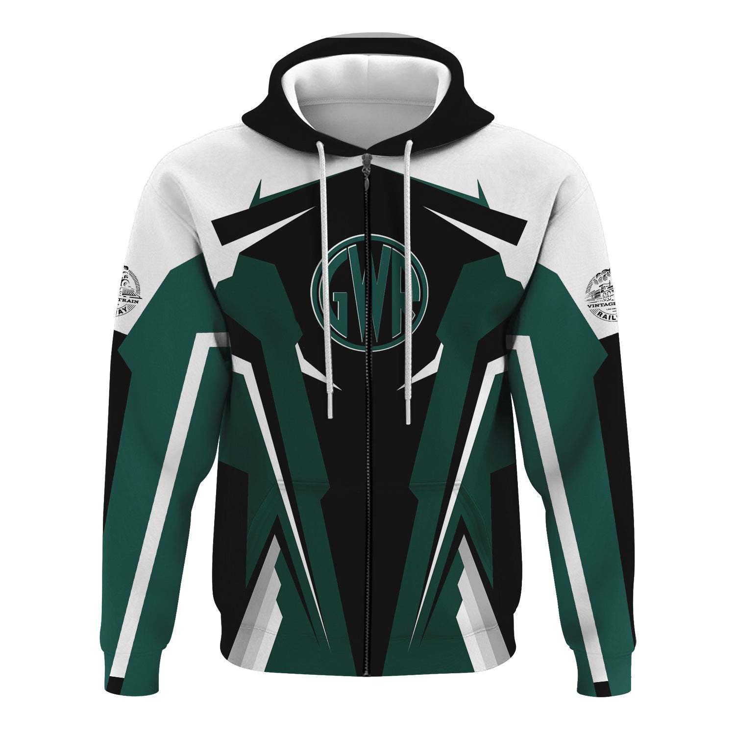 Railspirit Personalized Great Western Railway Hoodie Strong Green Line Style Train Zip Up Hoodie Gift Idea For Train Lover