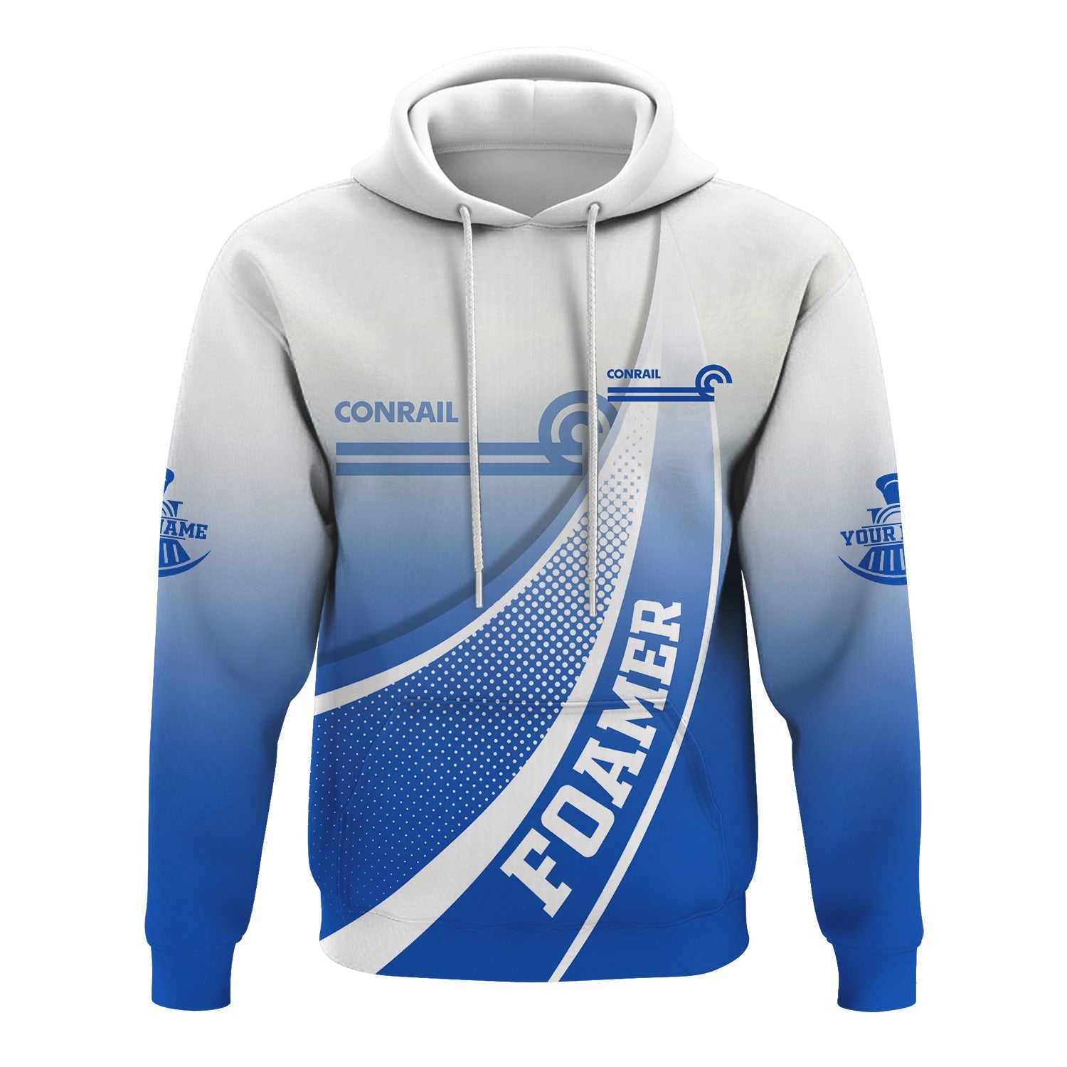 Railspirit Personalized Conrail Railroad Hoodie Railway-Themed Style Zip Up Hoodie Gift Idea For Trainspotter