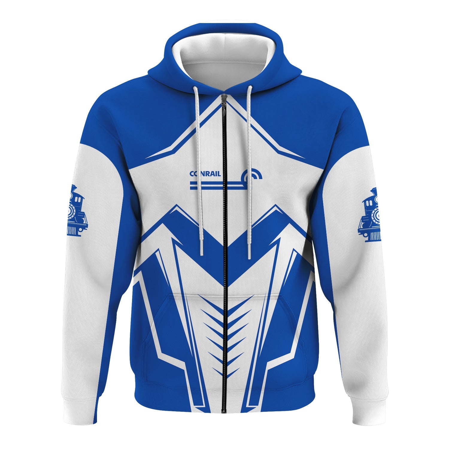 Railspirit Personalized Conrail Railroad Hoodie Railway Trainspotter Style Zip Up Hoodie Gift Idea For Foamers
