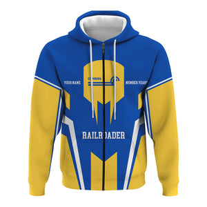 Railspirit Personalized Conrail Railroad Hoodie Custom Year Railroader Zip Up Hoodie Gift Idea For Train Lover