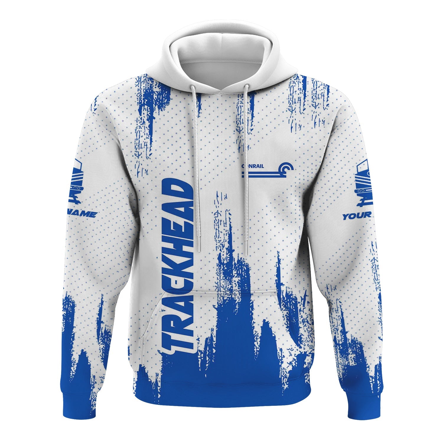 Railspirit Personalized Conrail Railroad Hoodie Paint Impact Design Train Zip Up Hoodie for Trackhead