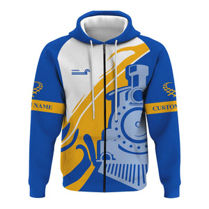 Railspirit Personalized Conrail Railroad Hoodie Flame-Inspired Style Zip Up Hoodie Gift Idea For Train Lovers