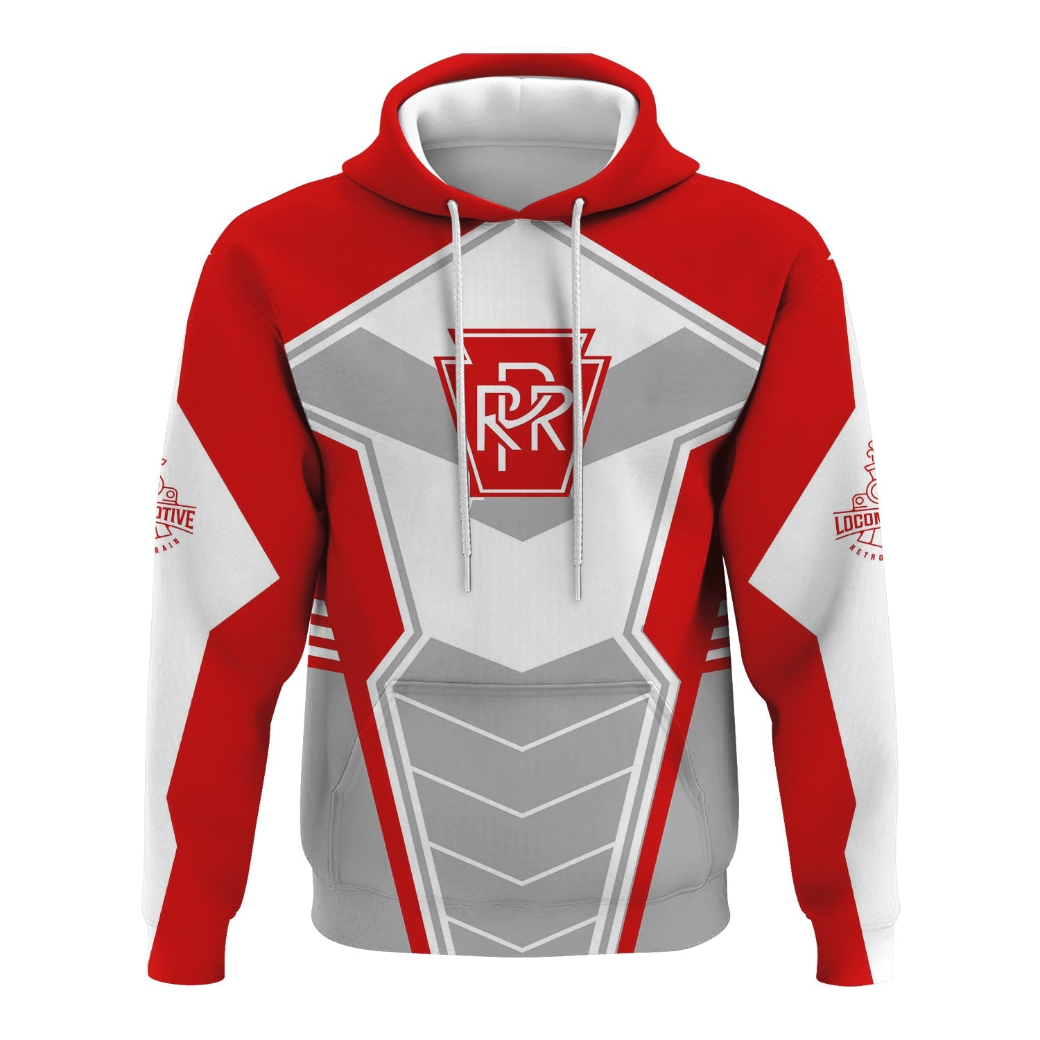 Railspirit Personalized Pennsylvania Railroad Hoodie Engine-Inspired Style Train Zip Up Hoodie for Railroad Fanatic