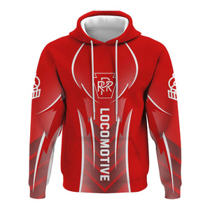 Railspirit Personalized Pennsylvania Railroad Hoodie Striking Line Style Train Zip Up Hoodie For Locomotive Lovers