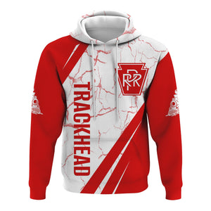 Railspirit Personalized Pennsylvania Railroad Hoodie Crackle Texture Style Train Zip Up Hoodie For Trackhead